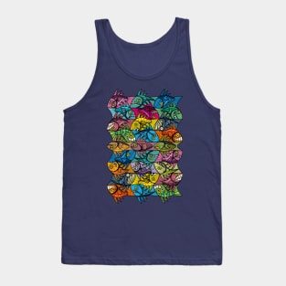 Fish Tessellation Ambigram Escher Style XXIV Tank Top